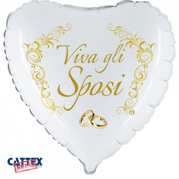 Palloncino Mylar VIVA GLI SPOSI (18")