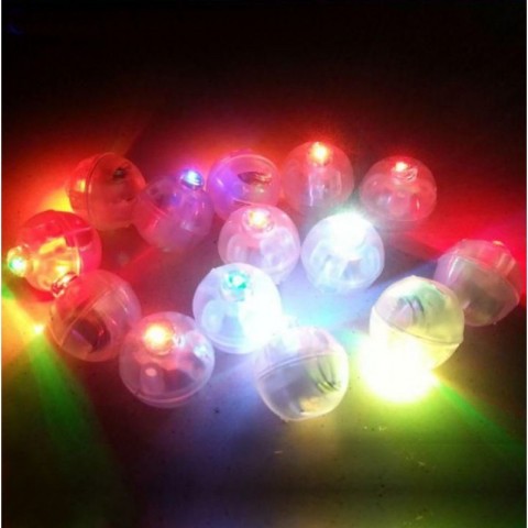 Mini led a sfera per palloncini - luci colori assortiti - busta da 50 pz