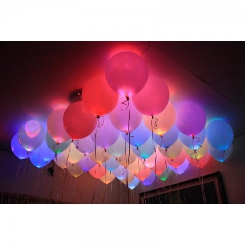 Mini led a sfera per palloncini - luci colori assortiti - busta da 50 pz
