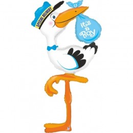 Palloncino Supershape a forma di cicogna per nascita bimbo "it's a Boy" 
