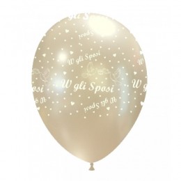 Palloncini per matrimonio bianco perla decorato con scritta W Gli Sposi