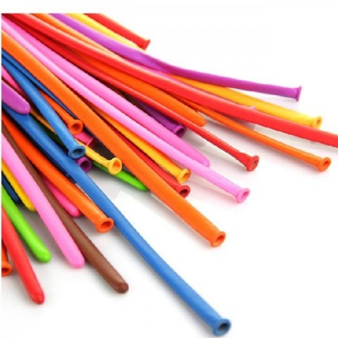 100 Palloncini modellabili spaghetti MINI da sagomare per sculture - Mini Slim Ball "160Q" colori pastello assortiti