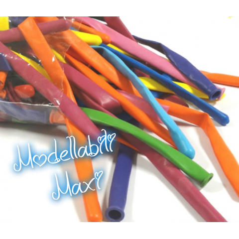 100 Palloncini modellabili MAXI da sagomare per sculture a forma di animali,spade-Slim Ball Maxi "360Q" colori assortiti