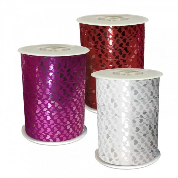 NASTRINO DECORATO CUORI LUCIDI - 250 MT