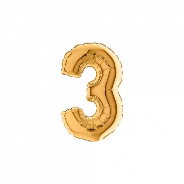 NUMERO "3" mini in mylar - altezza 18...