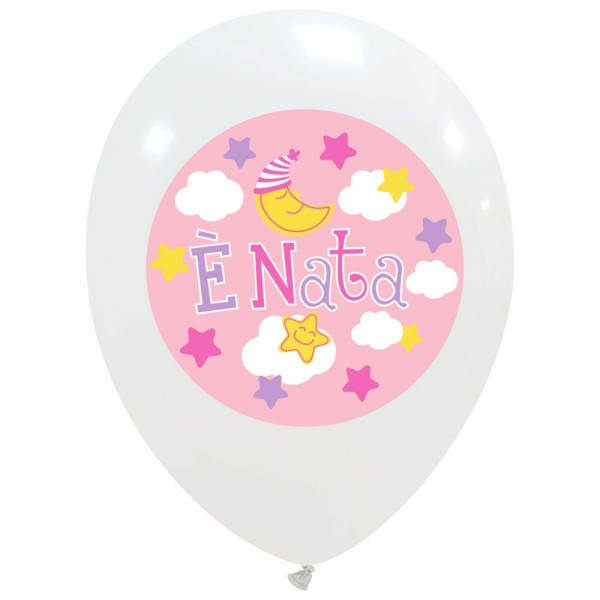 Palloncini bianchi con stampa E' nata...