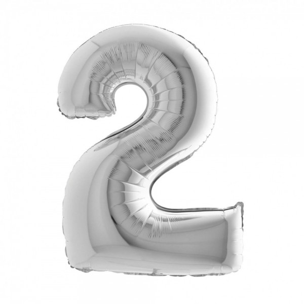 NUMERO "2" grande in mylar altezza 66...