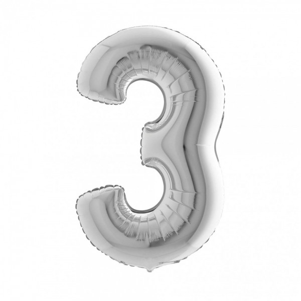 NUMERO "3" grande in mylar altezza 66...