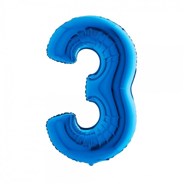 NUMERO "3" grande in mylar altezza 66...