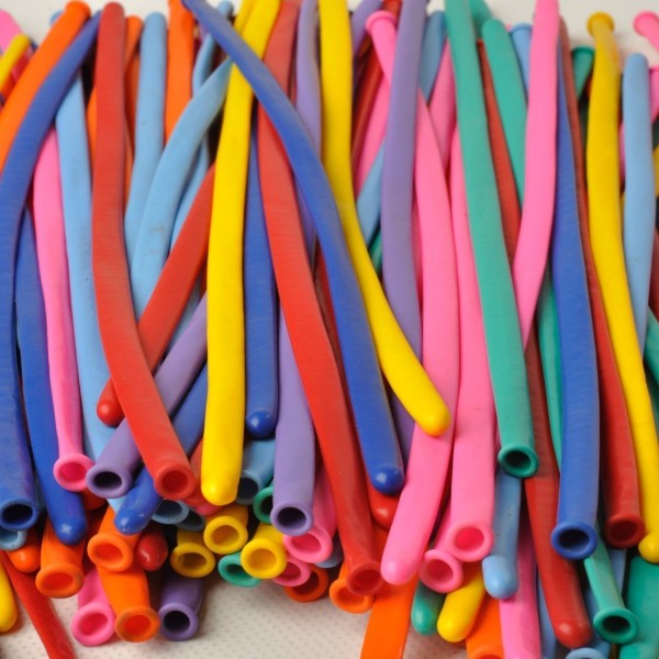 Palloncini modellabili da sagomare per sculture a forma di animali, spada, ali, cagnolino- Slim Ball  "260Q" colori assortiti