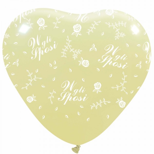 Palloncini a cuore colore avorio W...