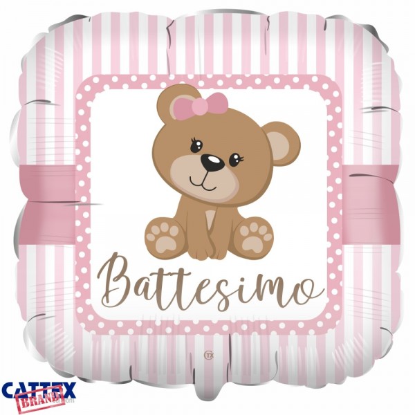 Palloncino Battesimo Orsetto Bimba (17”)